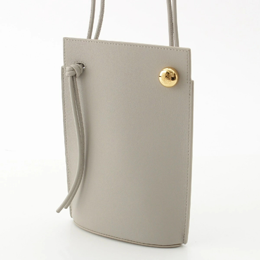 Loewe Shoulder Leather Pocket Bag Gray Dice Pebble Gray